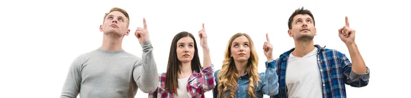 Four People Gesture White Background — Stock Photo, Image