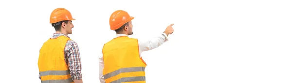 Two Engineers Gesture White Wall Background — Stock Photo, Image