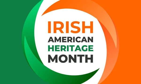 Ιρλανδο Αμερικανική Κληρονομιά Μήνα Διανυσματική Απεικόνιση Χρώματα Της Ιρλανδικής Σημαίας — Διανυσματικό Αρχείο