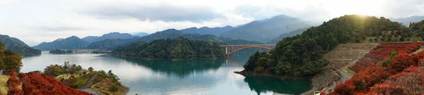 Landscape Landscape Lake Miyagase Autumn Color Kanagawa Japan — Stock Photo, Image