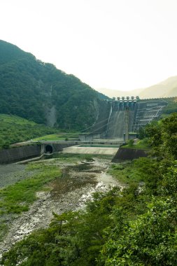 Japonya, Kanagawa 'daki Miho Barajı manzarası.