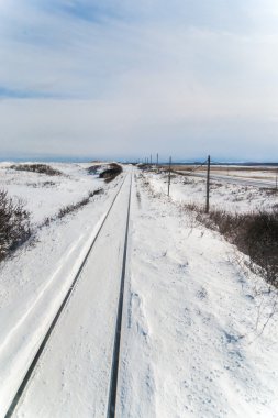 kış sahne senmo çizgi shiretoko, hokkaido, Japonya