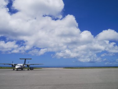 Airport apron of Yonaguni Airport, Okinawa Japan clipart