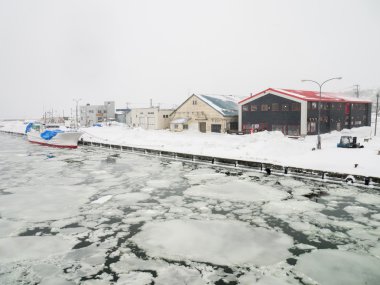Abashiri bağlantı noktası Drift buz ile