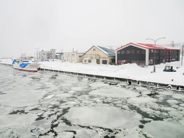 Abashiri Port with Drift Ice — Stock Photo, Image