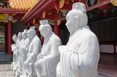 72 followers statues of Confucian Temple in Nagasaki, Japan clipart