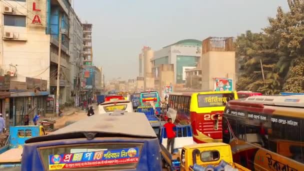 Dacca Bangladesh 2021 Arrêt Bus Abdullahpur Qui Est Des Arrêts — Video