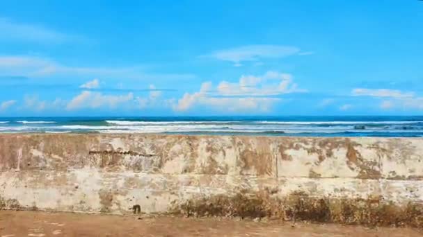 世界で最も美しい海のドライブロードからベンガル湾の美しい景色コックスバザール バングラデシュ 世界最長の海のビーチで海の波のビュービーチサイドロードからの海の波 — ストック動画