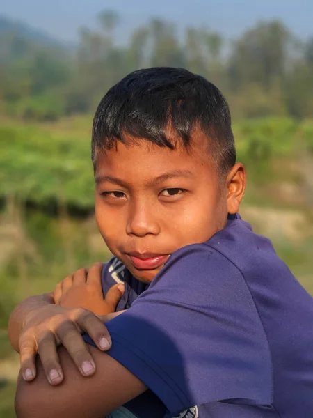 Bandarban Bangladesh 202 Young Boy Different Ethnicity Smiling Camera Hilly — Stock Photo, Image