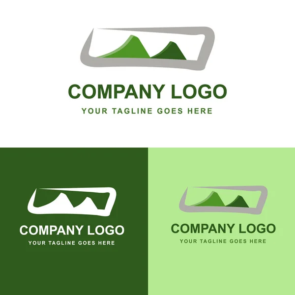 Logotipo Simples Com Design Montanha Para Agência Viagens — Vetor de Stock