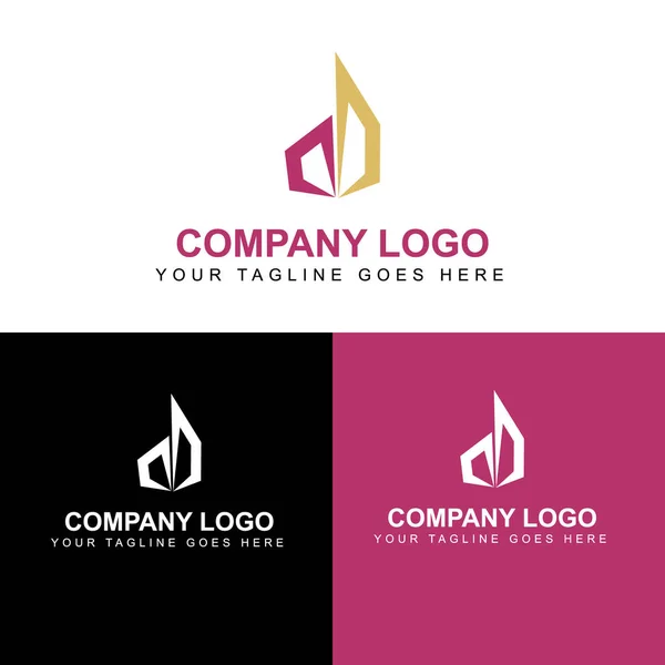 ピンクと茶色のメインロゴの色でシンプルなロゴデザイン あなたの会社とビジネスのための — ストックベクタ