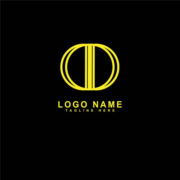 Diseño Logo Redondo Con Una Línea Central Amarillo Dorado Para — Archivo Imágenes Vectoriales