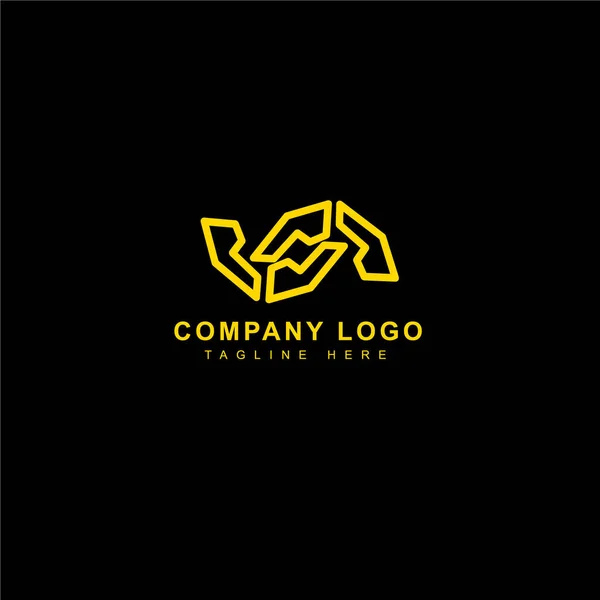 Design Logotipo Com Cor Amarela Dourada Para Negócios Marca — Vetor de Stock