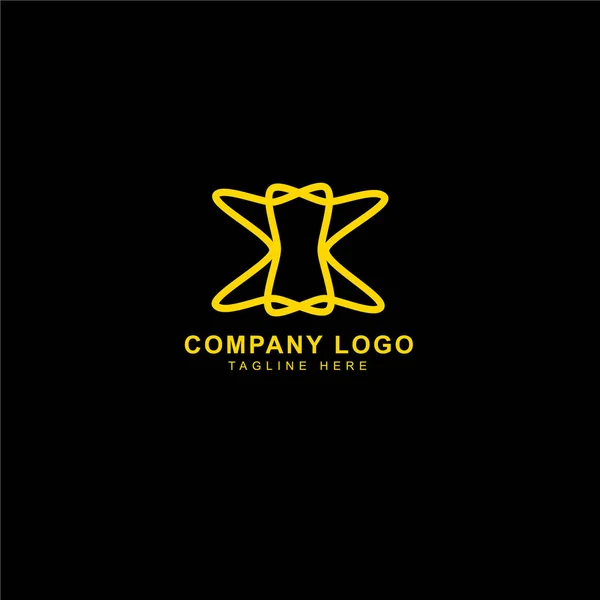 Design Logotipo Com Cor Amarela Dourada Para Negócios Marca — Vetor de Stock