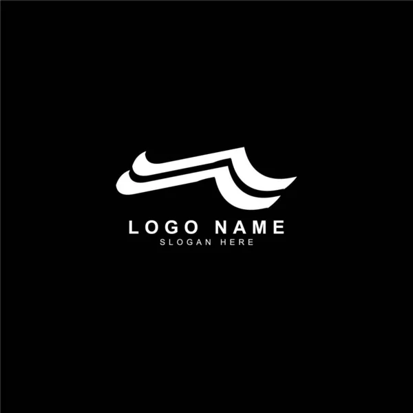 Bílá Barva Logo Design Černém Pozadí Pro Podnikání Značky — Stockový vektor