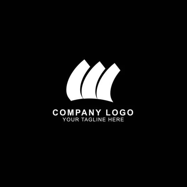 Diseño Creativo Del Logotipo Blanco Con Fondo Negro Para Negocios — Vector de stock