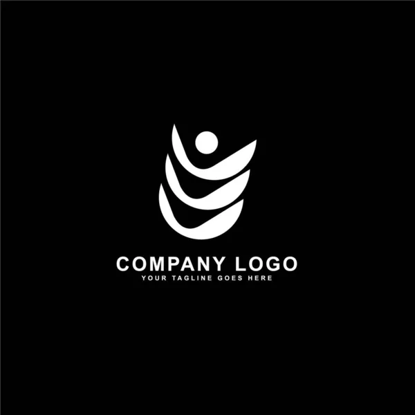 Design Logotipo Branco Criativo Com Fundo Preto Para Negócios Marca — Vetor de Stock