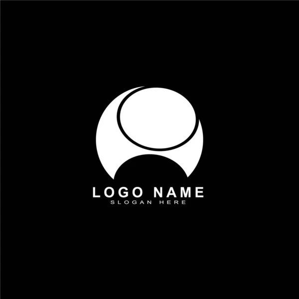 Kreatives Weißes Logo Design Mit Schwarzem Hintergrund Für Geschäft Und — Stockvektor