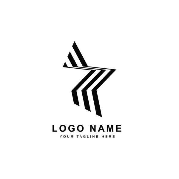 Design Logotipo Estrela Preta Criativa Com Fundo Branco Para Negócios —  Vetores de Stock