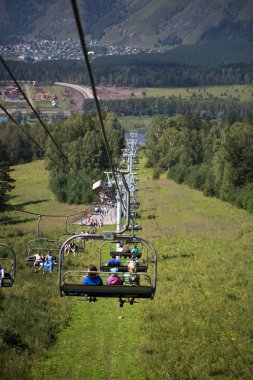Teleferik Altay dağlarında