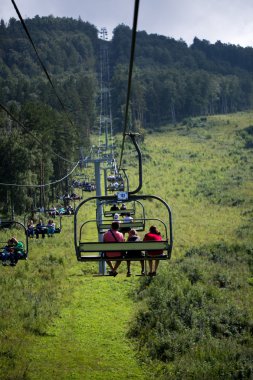 Teleferik Altay dağlarında