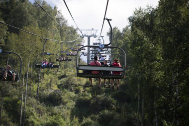 Teleferik Altay dağlarında