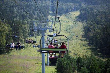 Teleferik Altay dağlarında