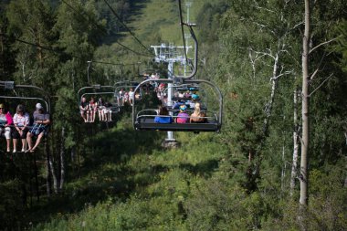 Teleferik Altay dağlarında