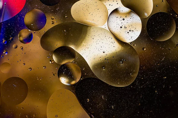 Фото Масла Водной Поверхности Пузырьками Абстрактный Красочный Фон Макро Крупный — стоковое фото