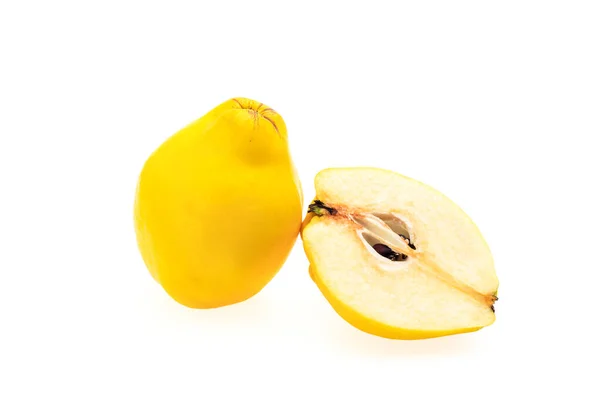 Fresh Quince Half Seeds Isolated White Background — Stock Photo, Image