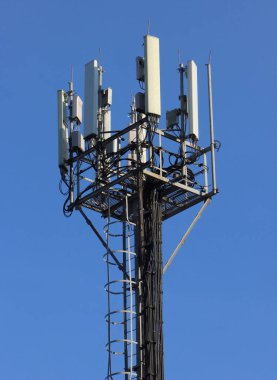Top of a cellular radio tower clipart