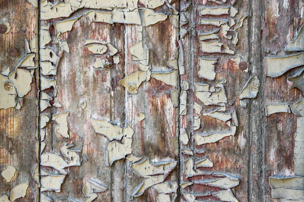 Texture Panneaux Bois Fissurés Recouverts Une Vieille Peinture Pelée Avec — Photo