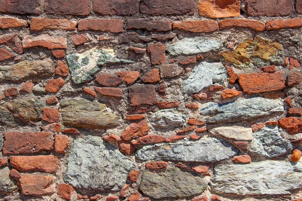 Vägg Naturliga Stenar Tegel Och Skrot — Stockfoto