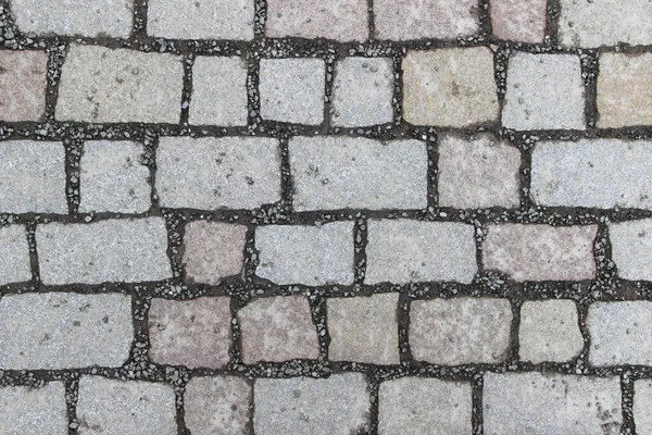 Pavimento Pedra Velha Calçada Com Blocos Pedra Quadrada — Fotografia de Stock