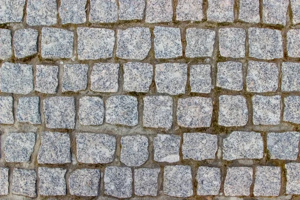 Viejo Pavimento Piedra Empedrado Con Bloques Cuadrados Granito — Foto de Stock