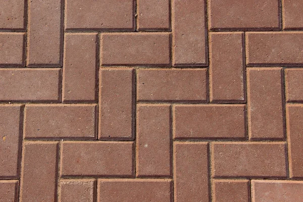 Sidewalk Pavimentato Con Piastrelle Rettangolari Rosse Struttura Armonica — Foto Stock
