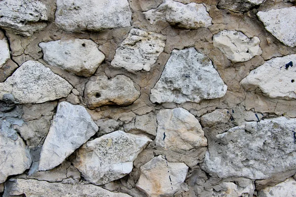 Vägg Naturliga Stenar Och Betong — Stockfoto