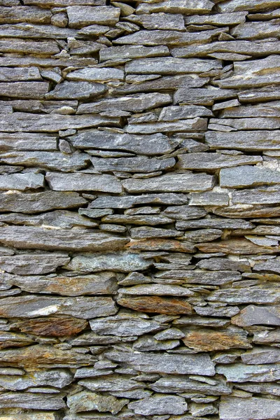 Textura Uma Parede Feita Rochas Naturais Diferentes Tamanhos Formas — Fotografia de Stock