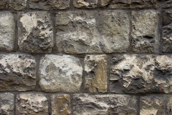 Oude Muur Van Ruwe Stenen Blokken — Stockfoto