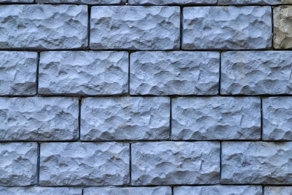 Texture Muro Fatto Blocchi Pietra Grezzi Dipinti Blu — Foto Stock