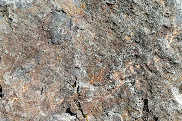 Arkaplanı yeşil yosun olan renkli doğal bir taşın dokusu