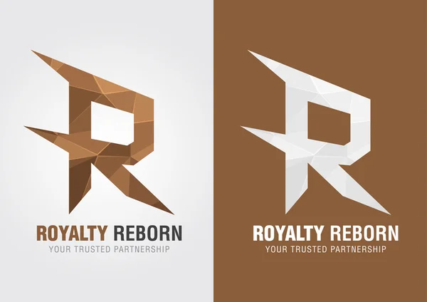R royalty herboren. pictogram symbool van de een alfabet r. — Stockvector