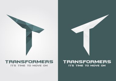 T Transformers icon symbol from an alphabet letter T. clipart