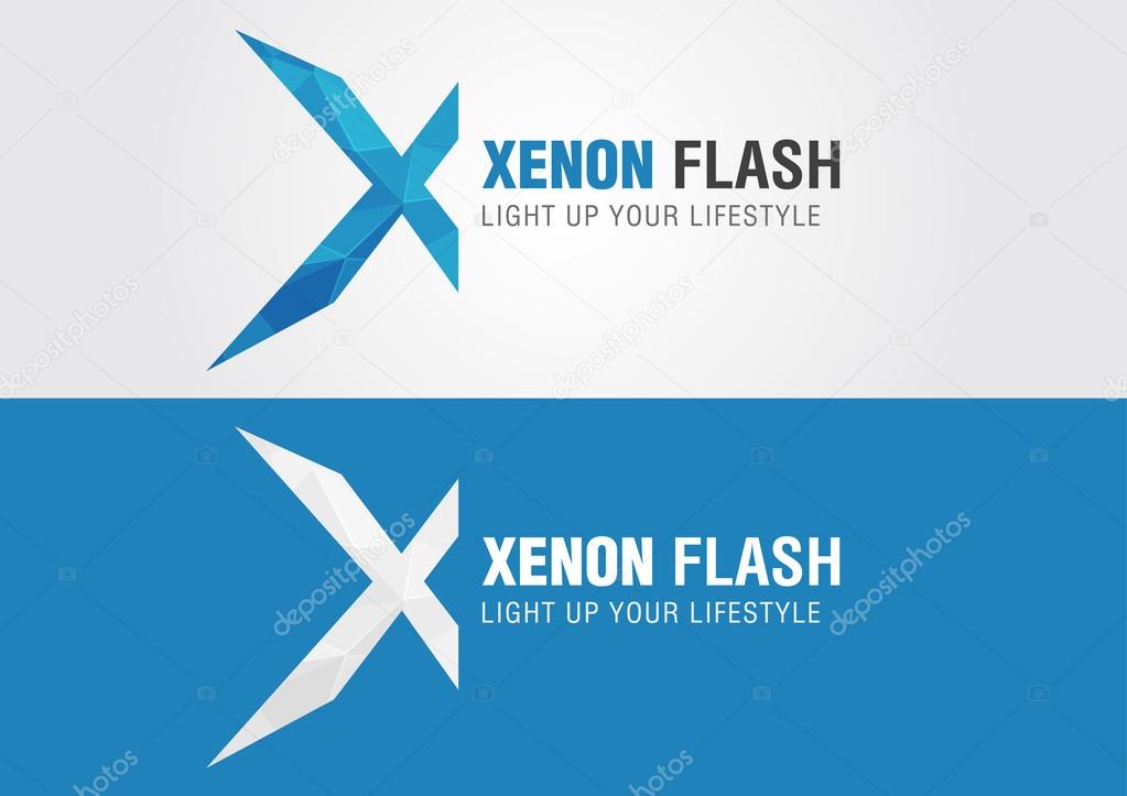 X Xenon icon symbol from an alphabet letter X. Creative design.