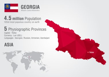bir piksel elmas doku ile Gürcistan Dünya Haritası.