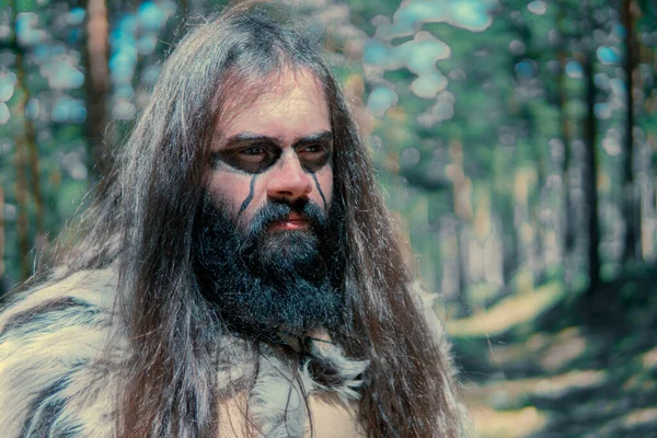 Norveç ormanlarında savaş resimleri çizen Viking.