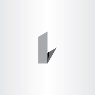 l harfi işareti siyah simgesi logo tasarım vektör