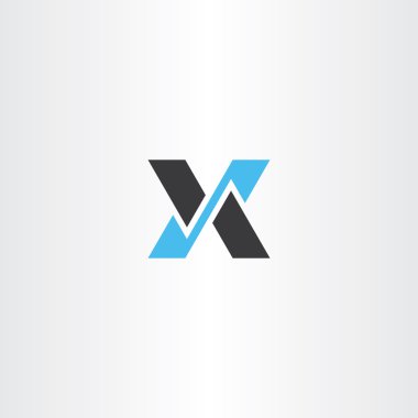 Logo logo vektör siyah mavi mektup simgesi x