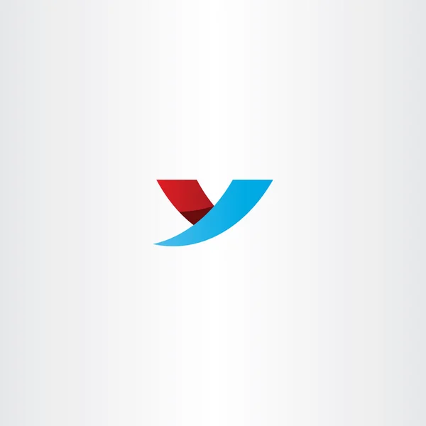 Blauw rood pictogram brief y y symbool embleemontwerp — Stockvector
