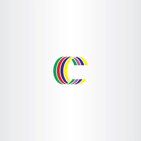 C 문자 다채로운 상징 벡터 서명 로고 — 스톡 벡터